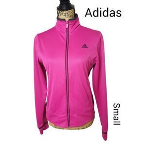 Adidas Women's Pink Jacket Stretch Textured Lightweight Jacket Small NWOT
